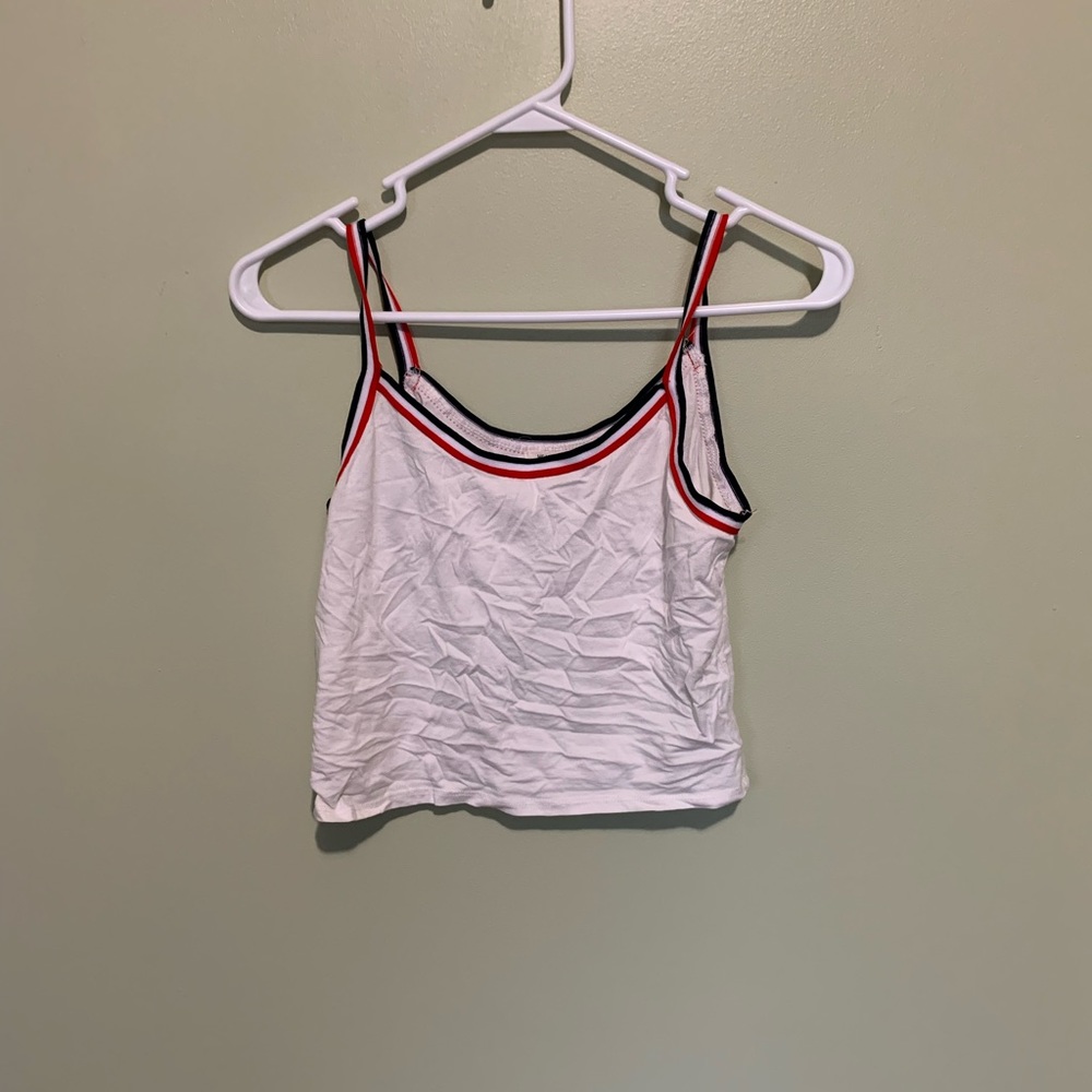 stripe detail crop top